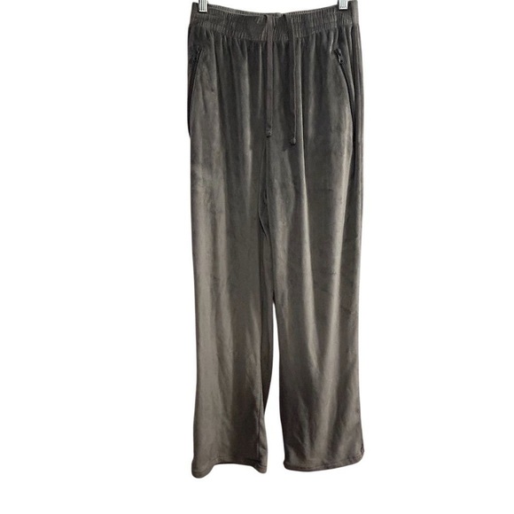 Skims Women's Gray Velour Wide-Leg High Rise Pull-On Pants Size S - Picture 1 of 9